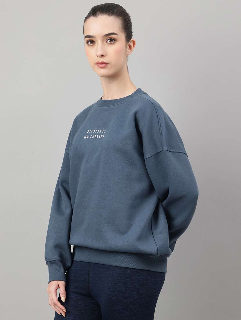 women printed long sleeve oversized sweatshirt - 22219436 -  Standard Image - 1