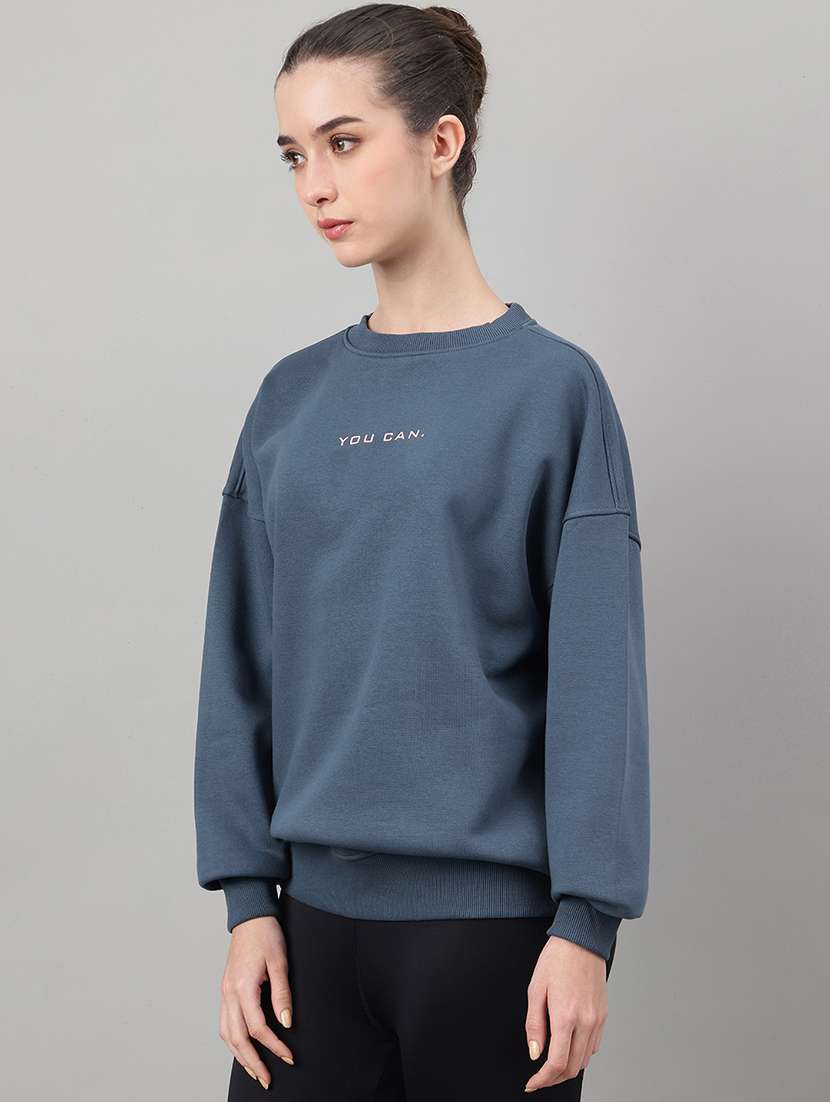women printed long sleeve oversized sweatshirt - 22219437 -  Standard Image - 1