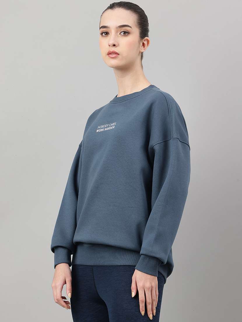 women printed long sleeve oversized sweatshirt - 22219438 -  Standard Image - 1