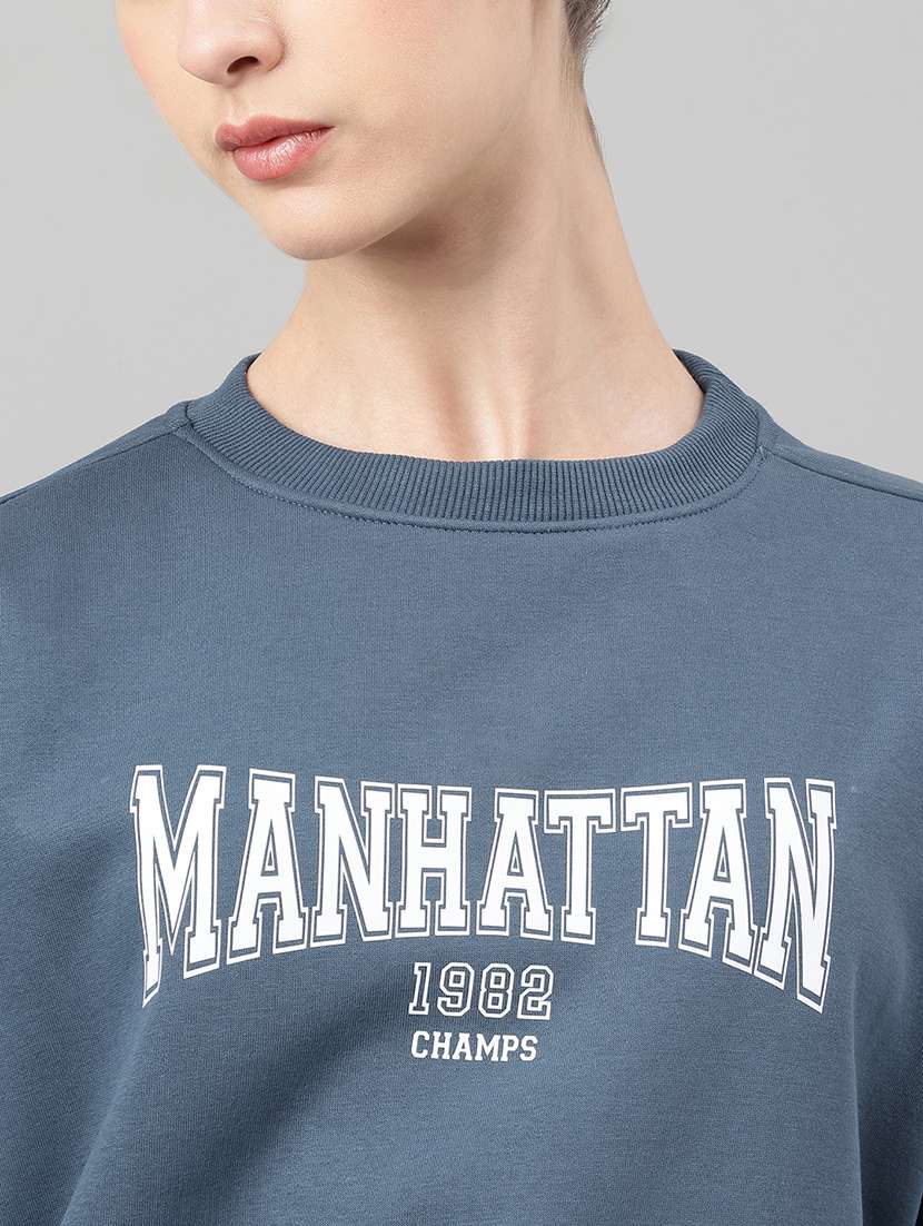 women printed long sleeve oversized sweatshirt - 22219439 -  Standard Image - 4