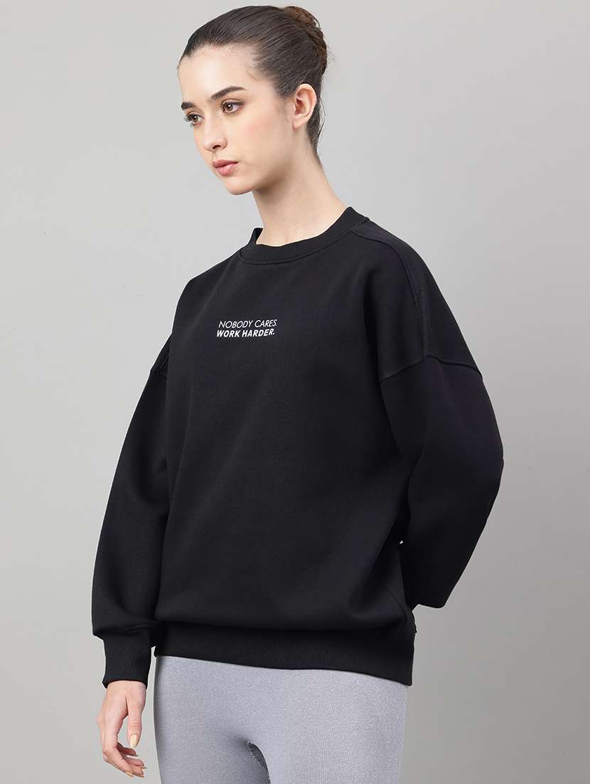 women printed long sleeve oversized sweatshirt - 22219445 -  Standard Image - 1