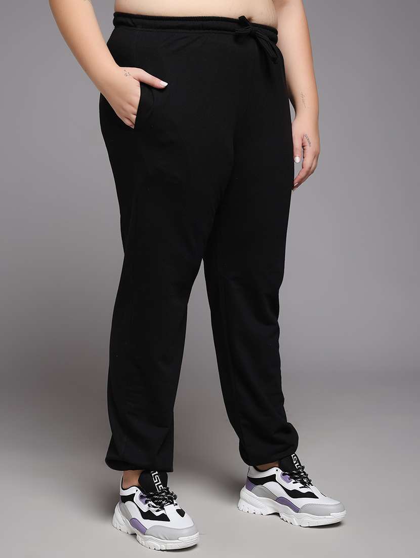 women plus size solid mid rise jogger - 22219453 -  Standard Image - 1