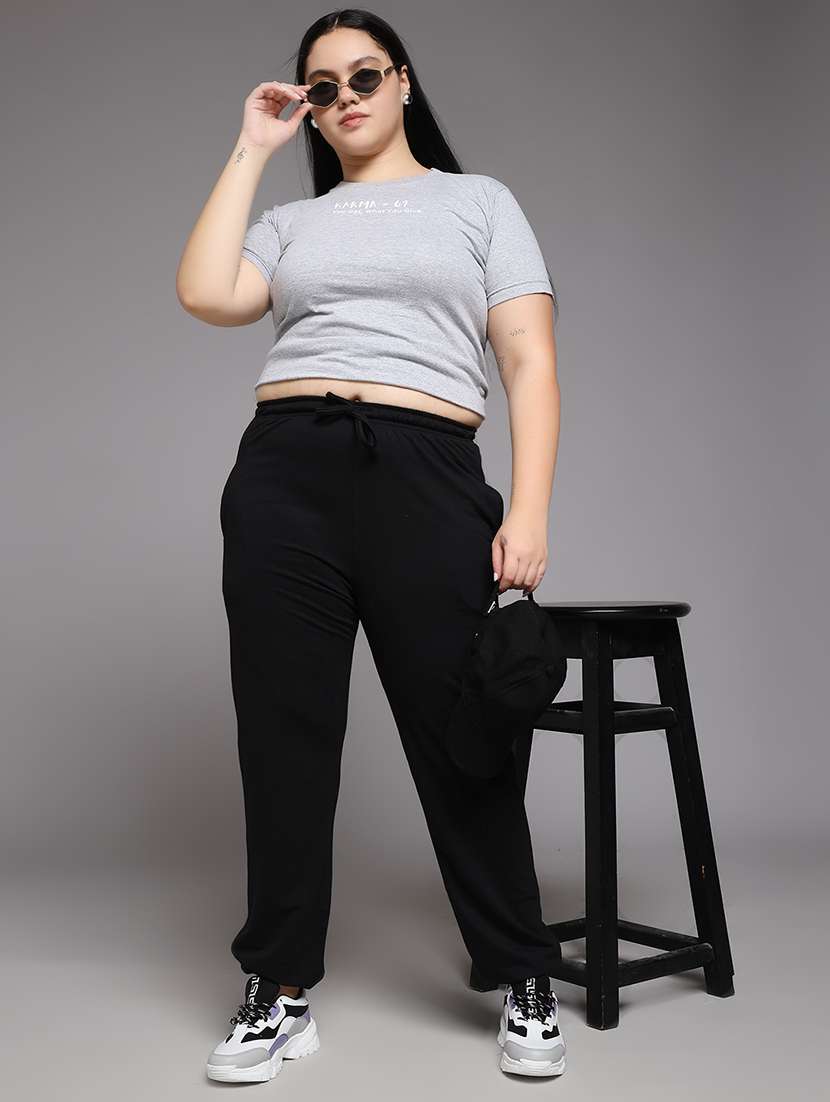 women plus size solid mid rise jogger - 22219453 -  Standard Image - 6