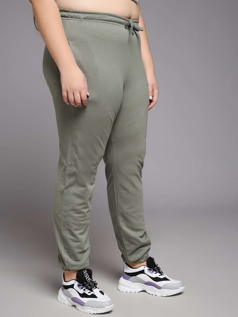 women plus size solid mid rise jogger - 22219454 -  Standard Image - 1