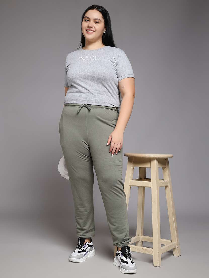 women plus size solid mid rise jogger - 22219454 -  Standard Image - 6