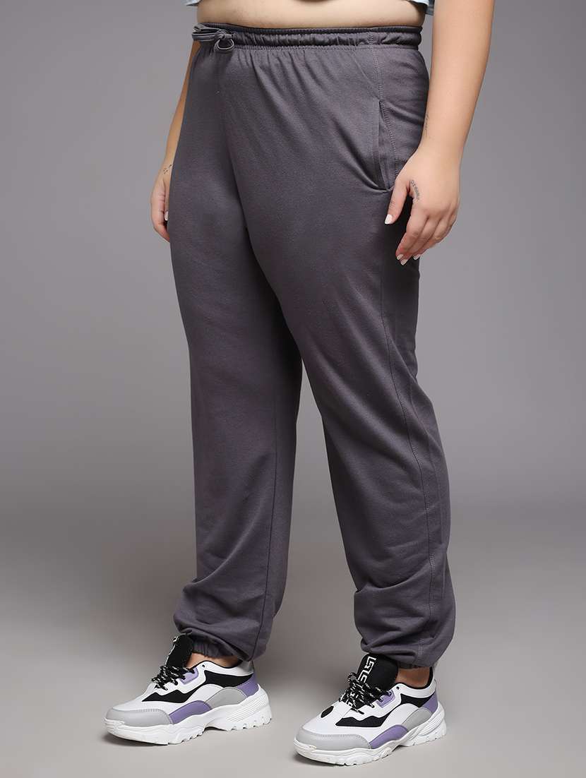 women plus size solid mid rise jogger - 22219455 -  Standard Image - 1