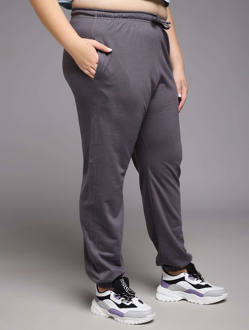 women plus size solid mid rise jogger - 22219455 -  Standard Image - 4