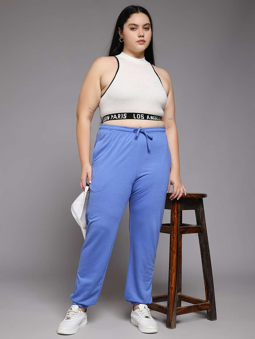 women plus size solid mid rise jogger - 22219456 -  Standard Image - 4