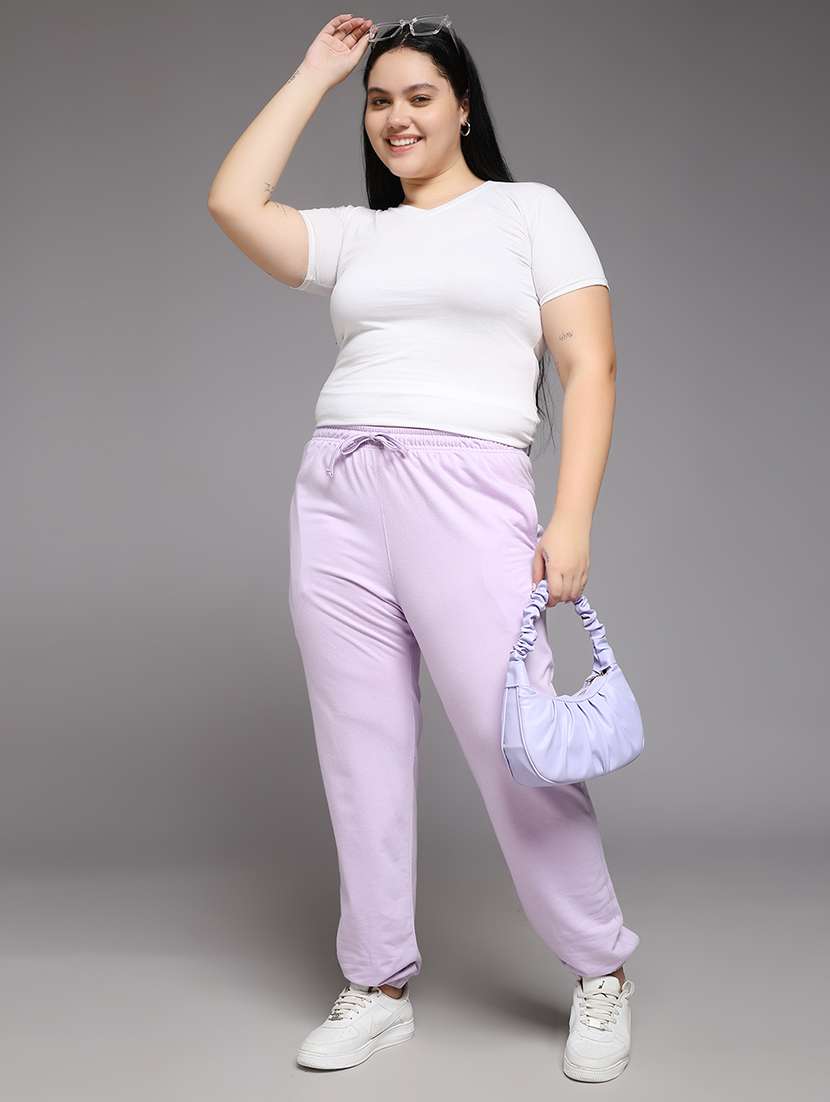 women plus size solid mid rise jogger - 22219458 -  Standard Image - 4
