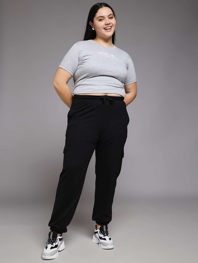 women plus size solid mid rise jogger - 22219459 -  Standard Image - 6