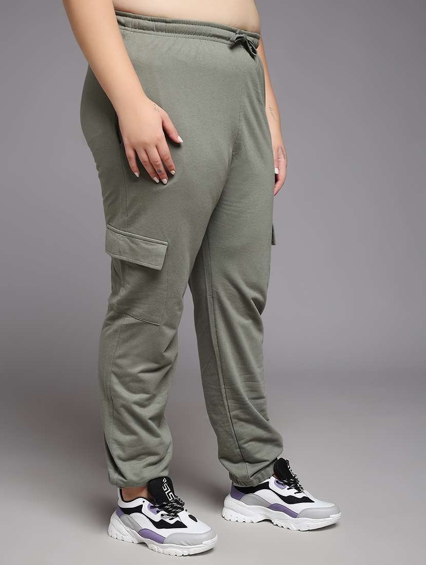 women plus size solid mid rise jogger - 22219460 -  Standard Image - 1