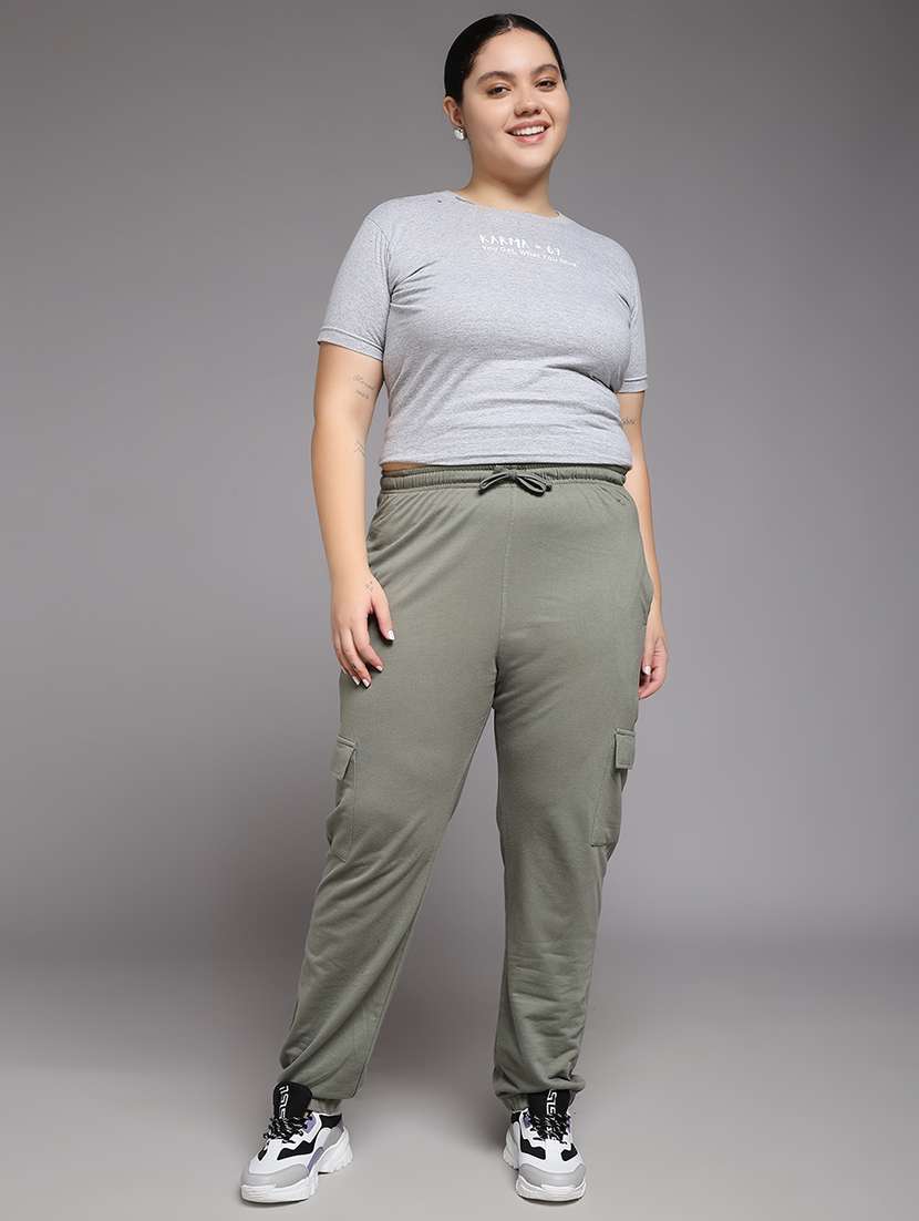 women plus size solid mid rise jogger - 22219460 -  Standard Image - 6