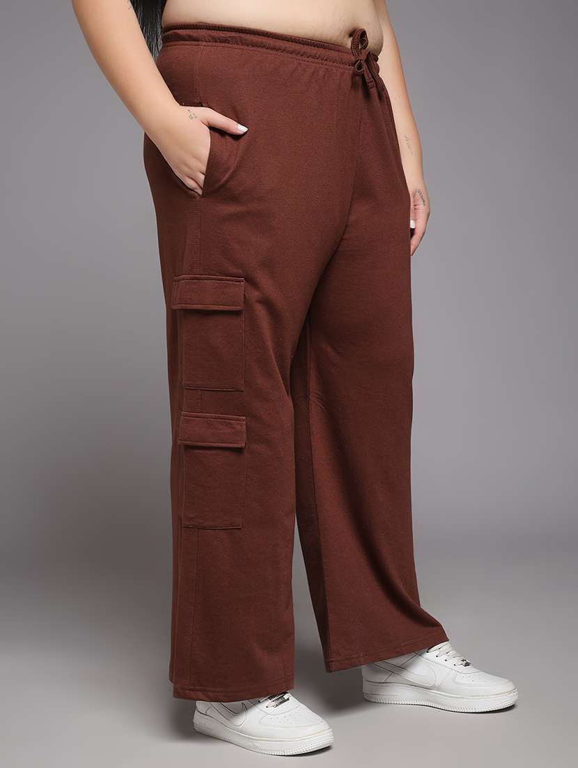 women plus size solid mid rise cargo - 22219461 -  Standard Image - 1