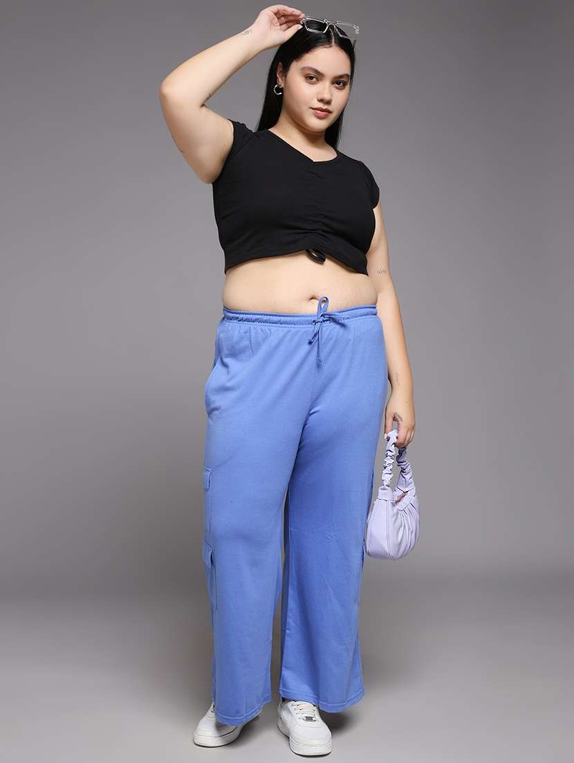 women plus size solid mid rise cargo - 22219462 -  Standard Image - 4