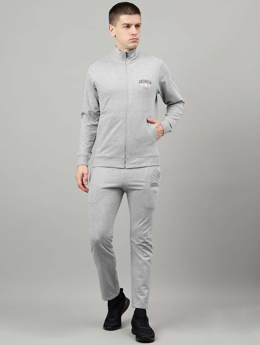 men placement print long sleeve full length track suit - 22219485 -  Standard Image - 1