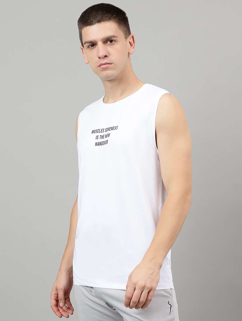 men typographic sleeveless vest - 22219496 -  Standard Image - 1