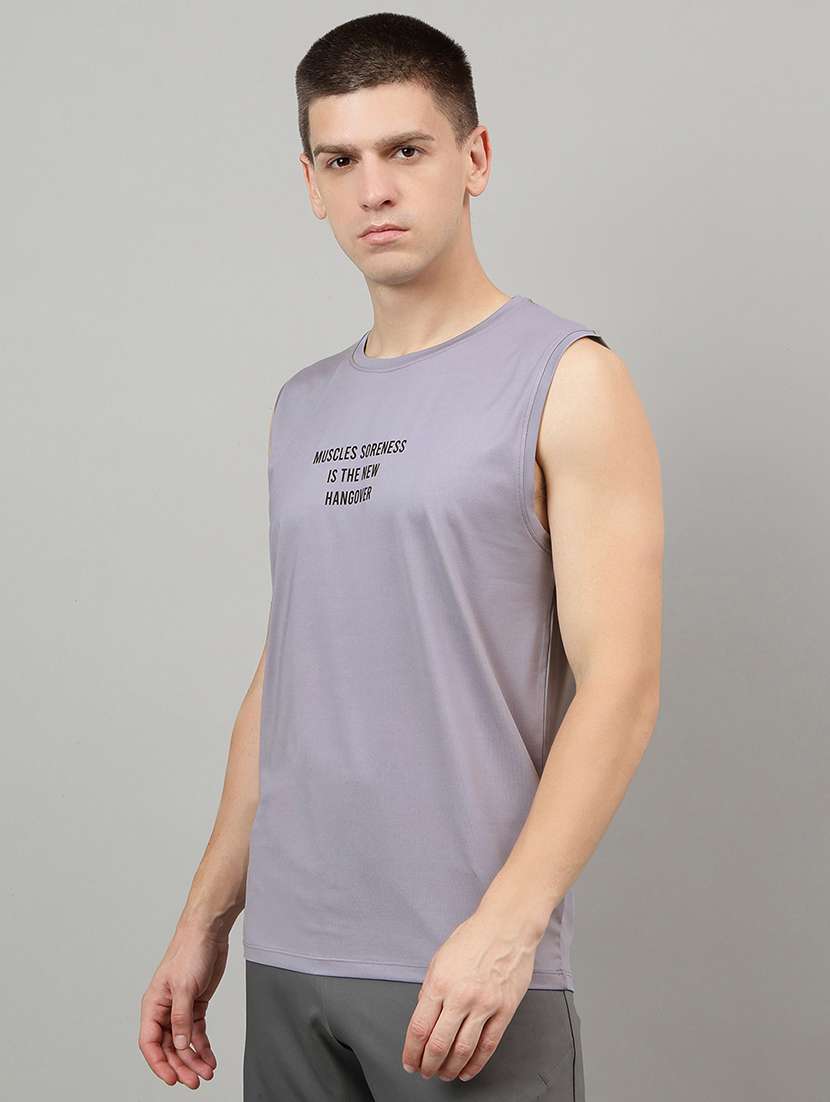 men typographic sleeveless vest - 22219507 -  Standard Image - 1