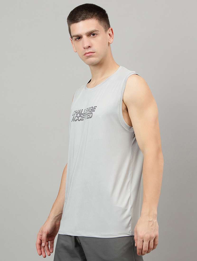 men typographic sleeveless vest - 22219519 -  Standard Image - 1