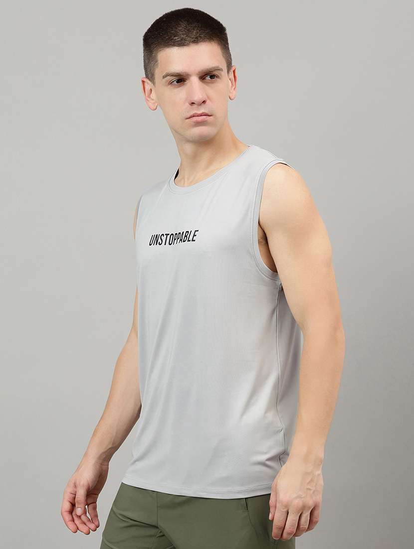 men typographic sleeveless vest - 22219520 -  Standard Image - 1