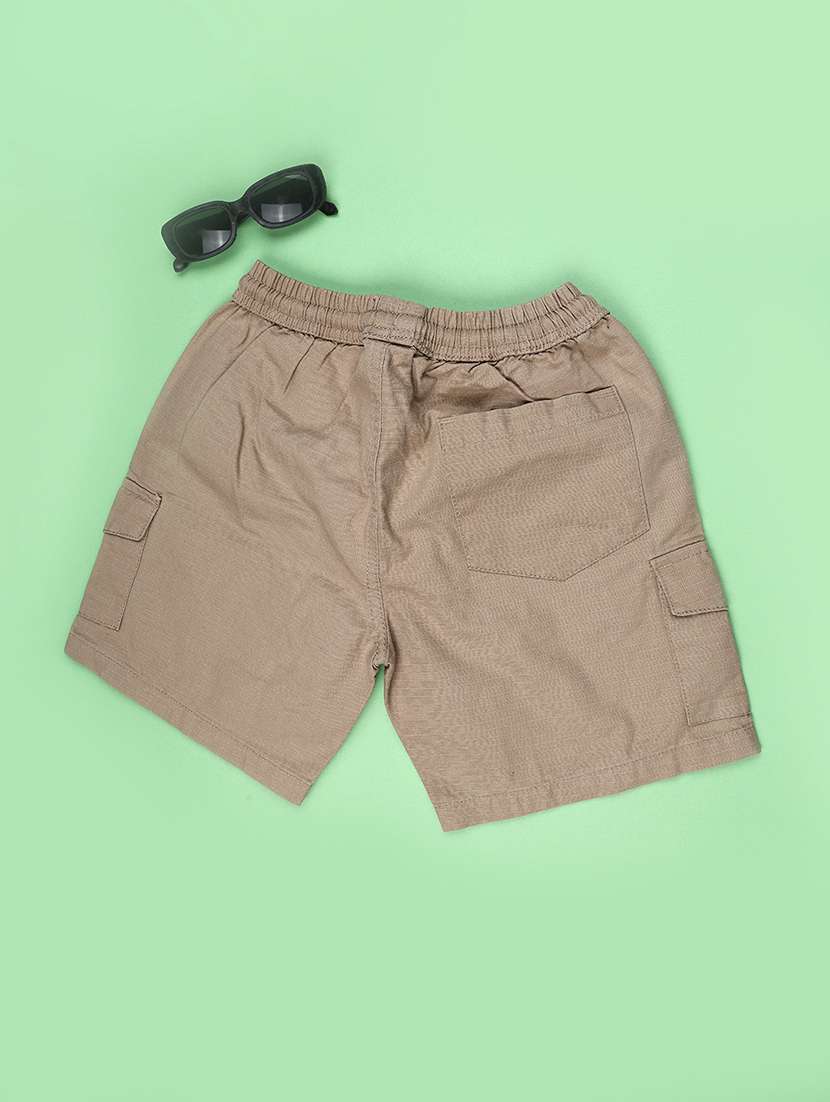 boys solid mid rise cargo shorts - 22219560 -  Standard Image - 1