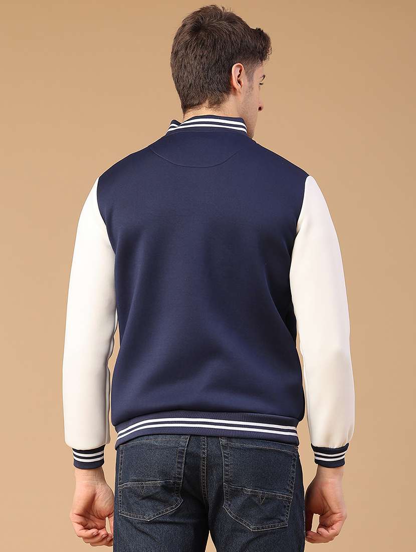 men color blocked long sleeve varsity jacket - 22219585 -  Standard Image - 4