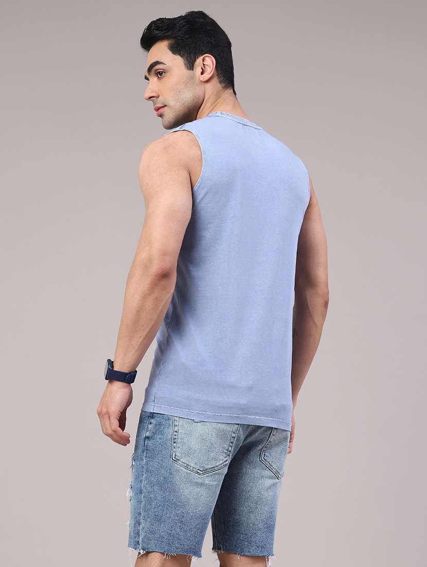 men typographic sleeveless slim fit t-shirt - 22219597 -  Standard Image - 4