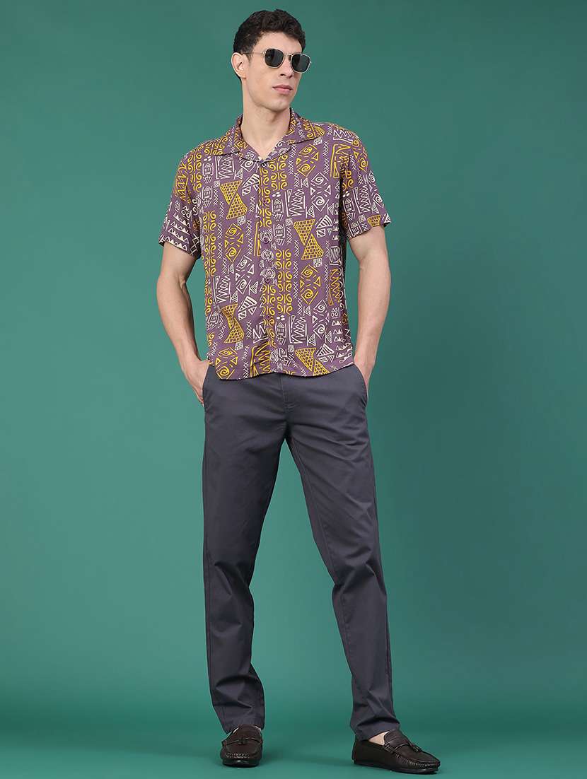 men solid mid rise chinos casual trouser - 22219633 -  Standard Image - 4