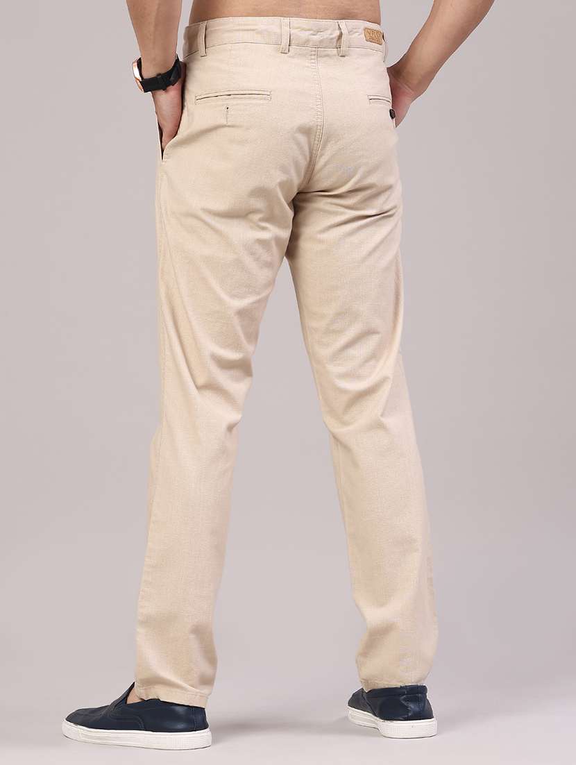 men solid mid rise chinos casual trouser - 22219635 -  Standard Image - 4