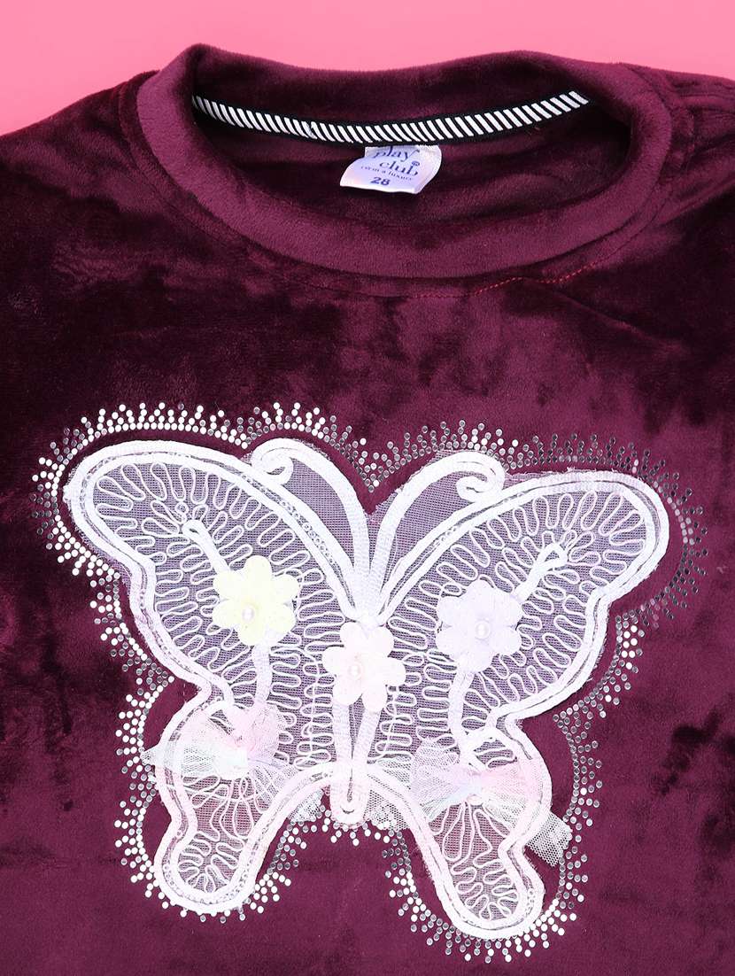 girls round neck long sleeve sweatshirt - 22219650 -  Standard Image - 1