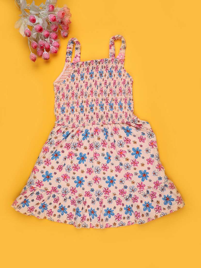 girls floral print sleeveless tiered frock - 22219688 -  Standard Image - 1