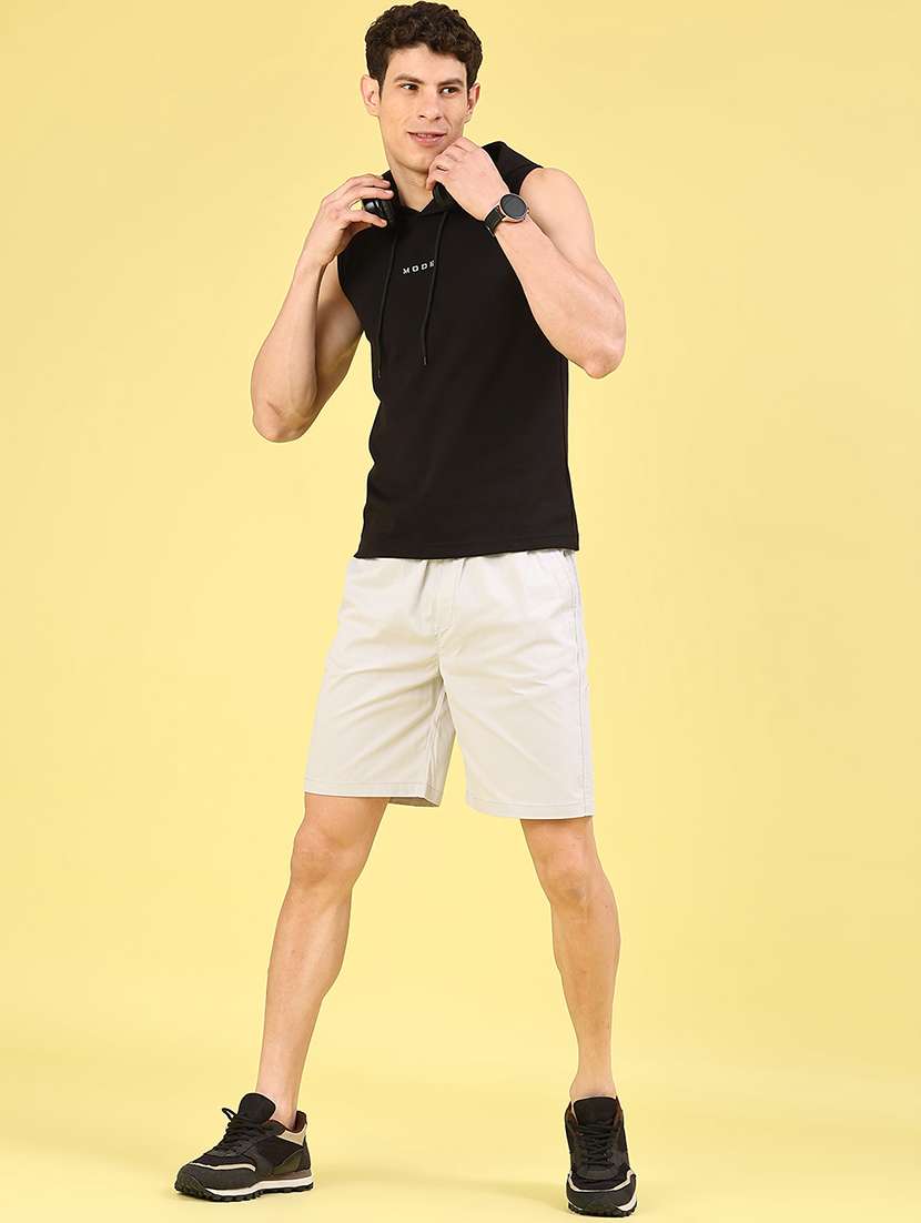 men solid mid rise regular fit shorts - 22219691 -  Standard Image - 4