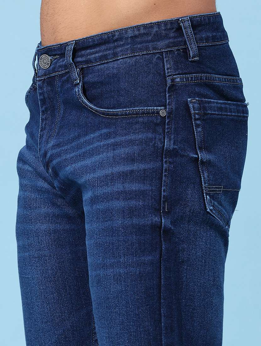 Men Washed Mid Rise Full Length Slim Fit Jeans - 22219716 -  Standard Image - 1