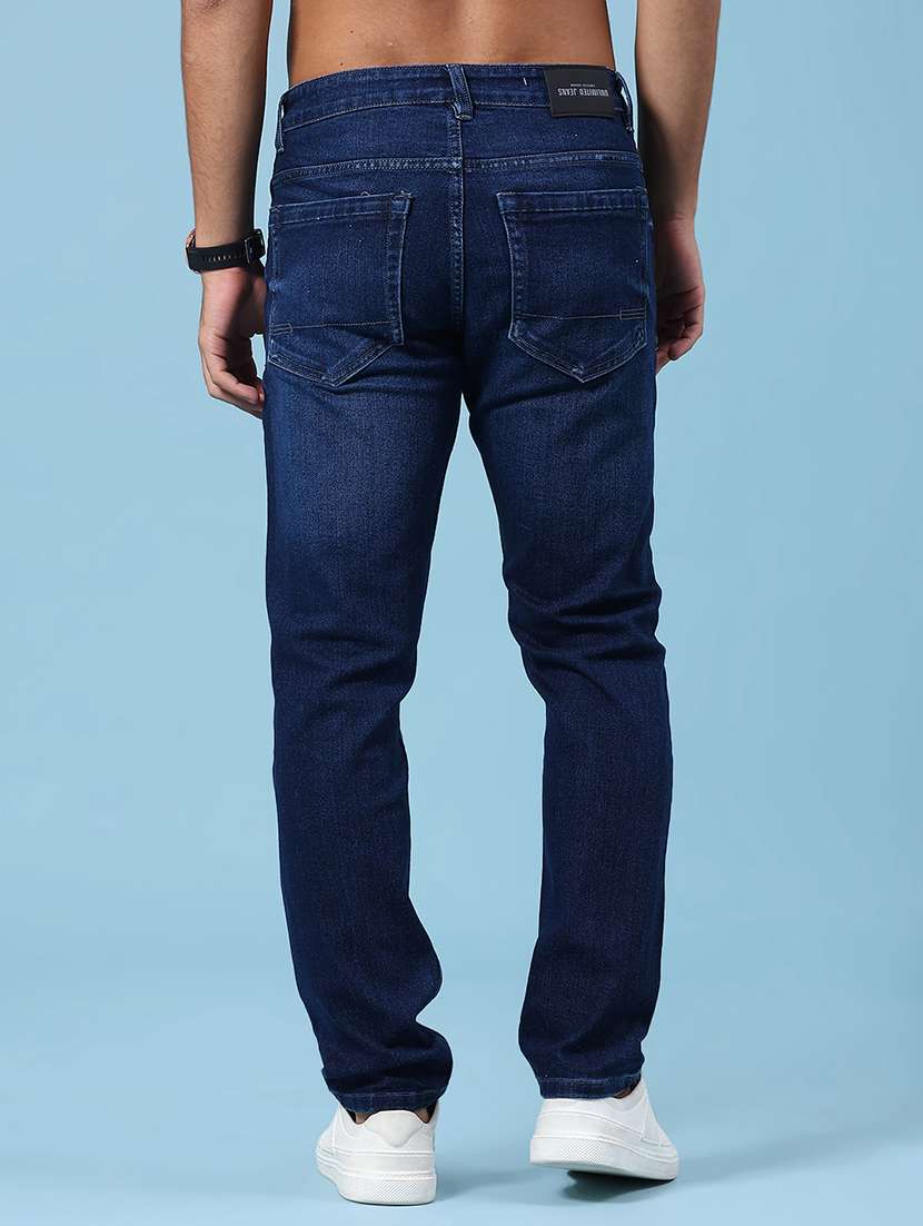 Men Washed Mid Rise Full Length Slim Fit Jeans - 22219716 -  Standard Image - 4