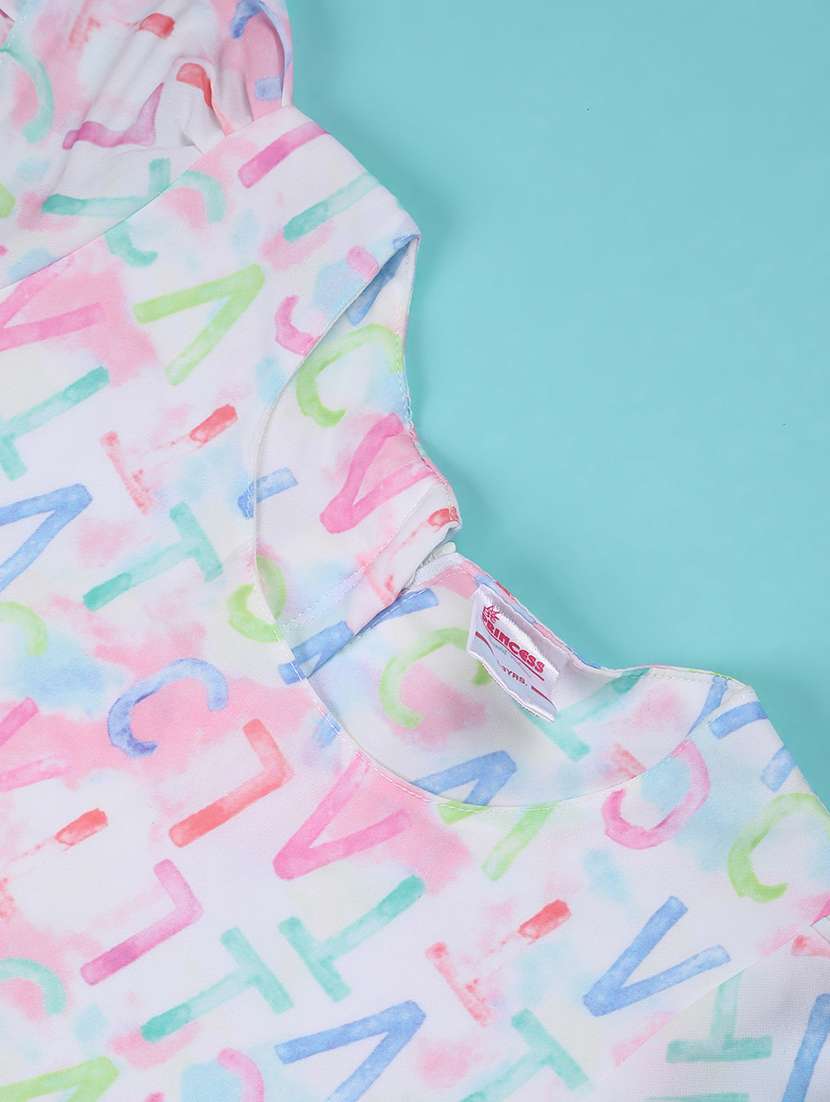 girls printed short sleeve tiered dress - 22219747 -  Standard Image - 4