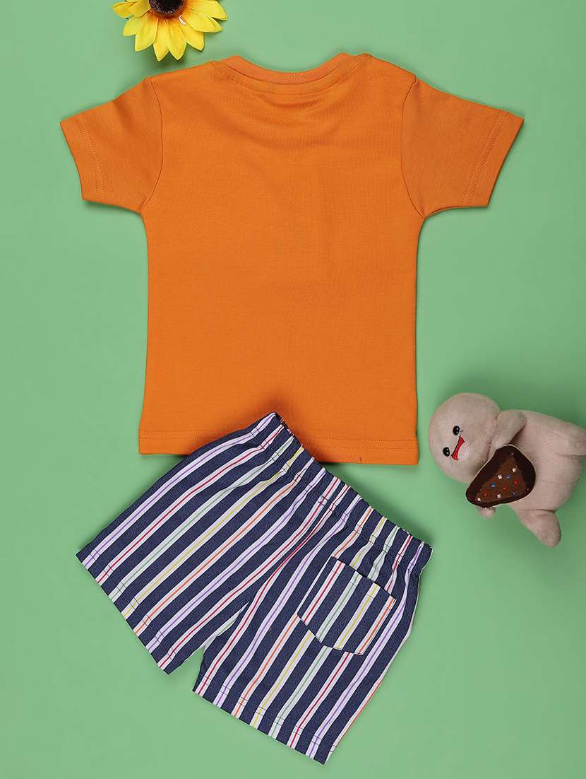boys printed round neck co-ord set - 22219760 -  Standard Image - 1