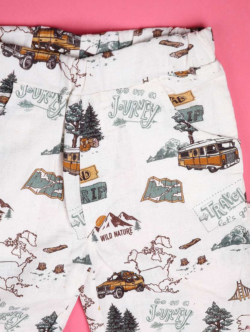 boys printed shirt & shorts co-ords set - 22219765 -  Standard Image - 4