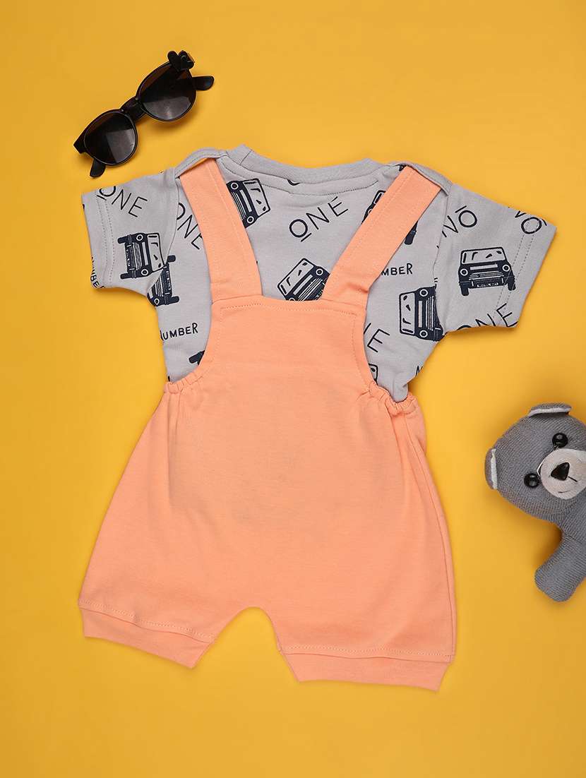 boys printed round neck dungaree - 22219838 -  Standard Image - 1