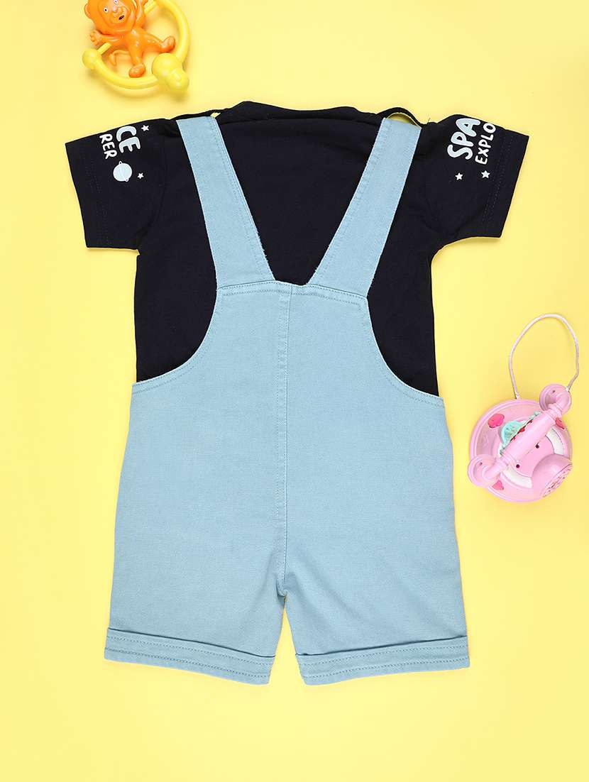 boys printed t-shirt and dungree set - 22219849 -  Standard Image - 1