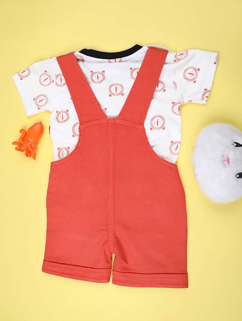 kids printed short sleeve t-shirt & dungaree set - 22219851 -  Standard Image - 1