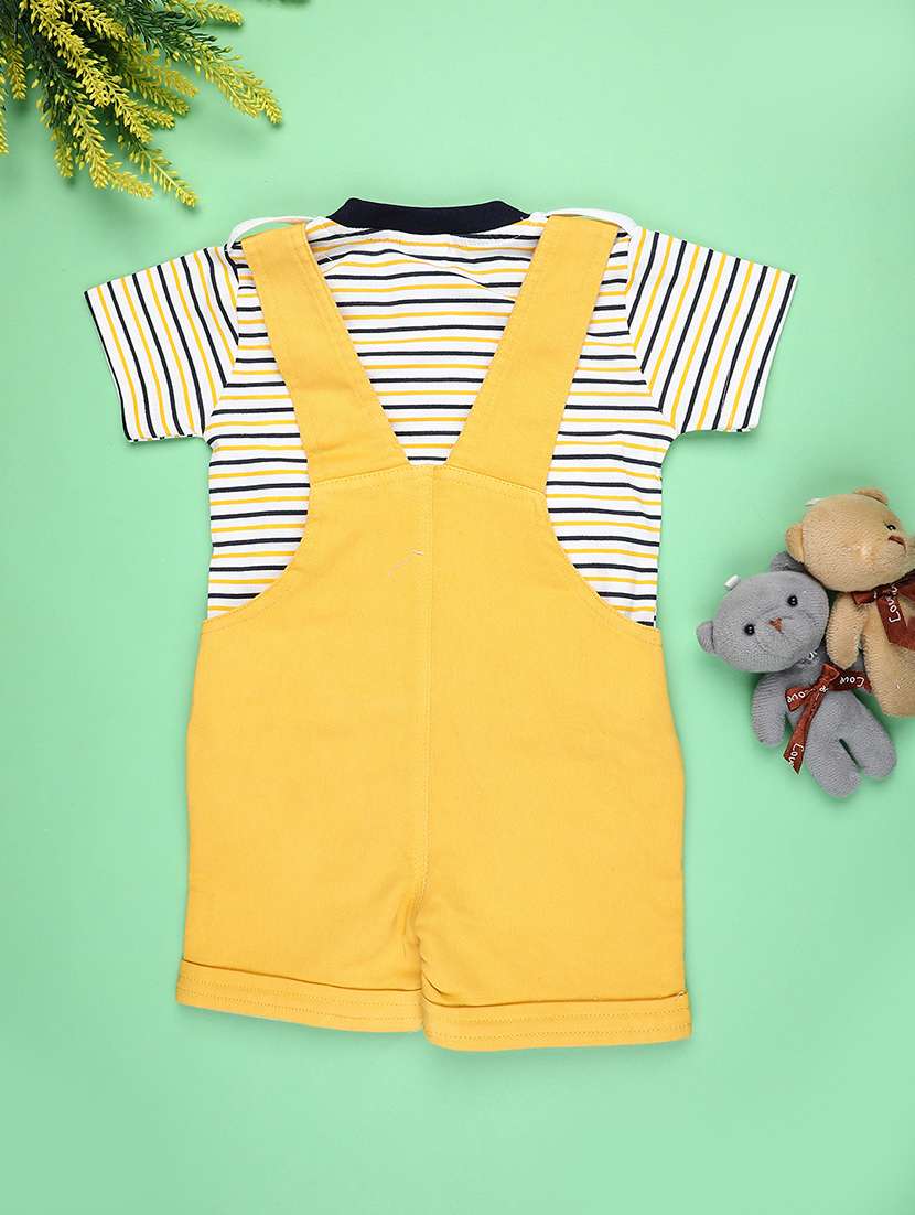 kids printed short sleeve t-shirt & dungaree set - 22219858 -  Standard Image - 1