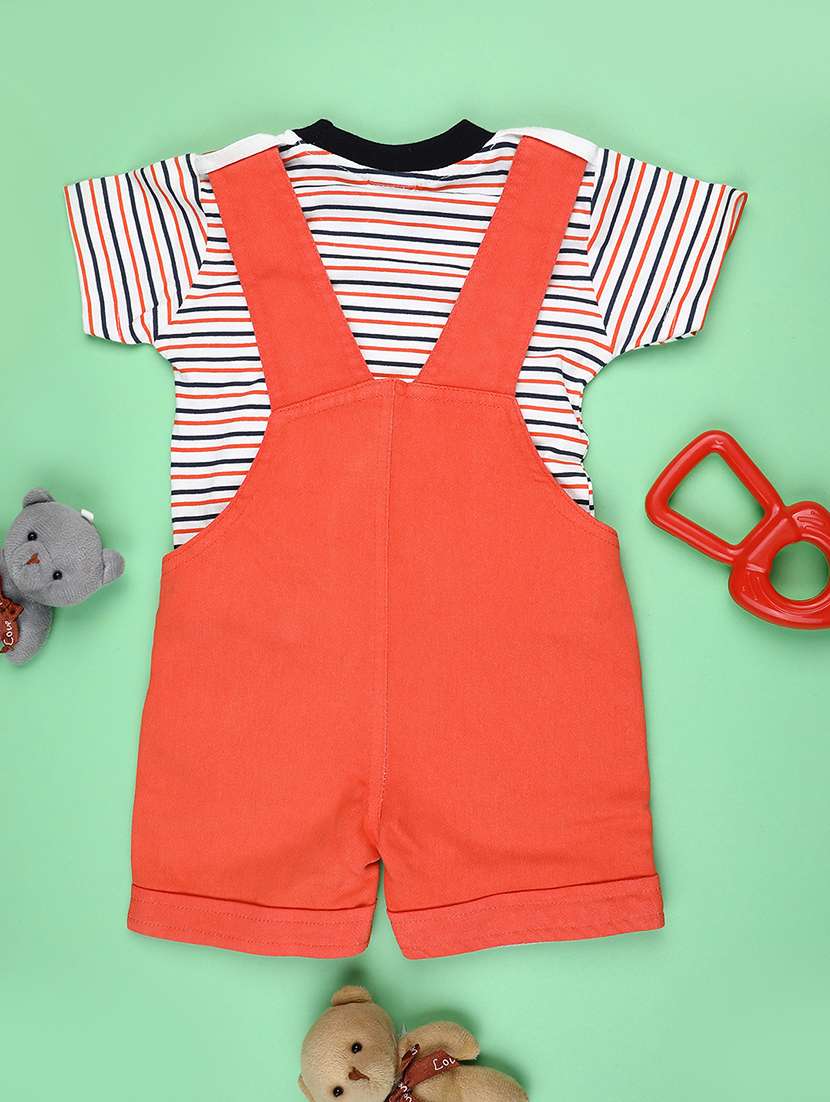 kids printed short sleeve t-shirt & dungaree set - 22219859 -  Standard Image - 1