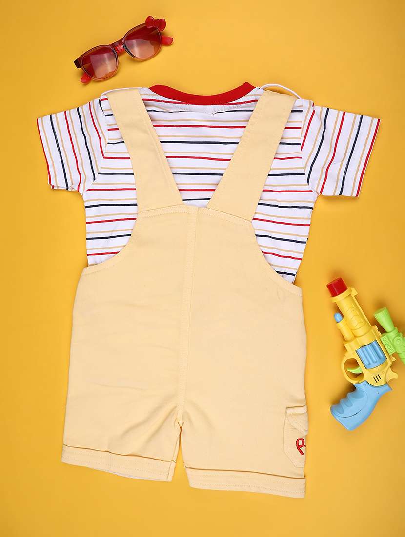 kids printed short sleeve t-shirt & dungaree set - 22219862 -  Standard Image - 1