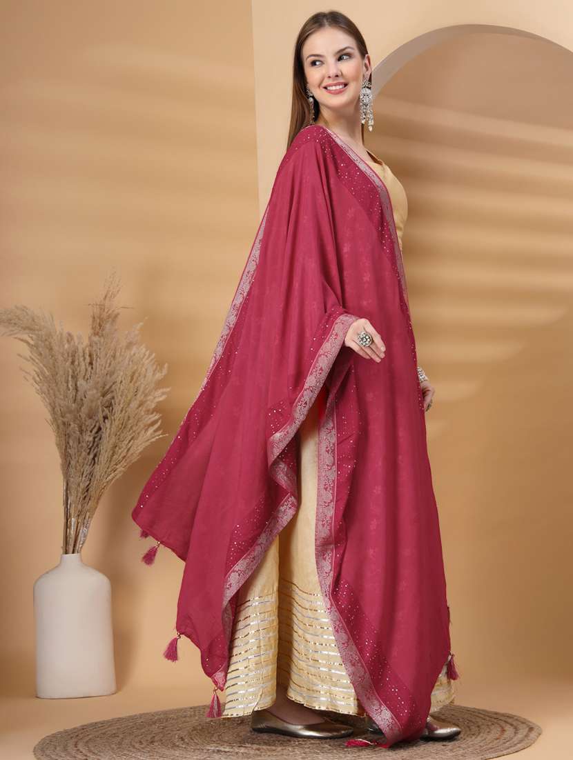 women self design embellished dupatta - 22219869 -  Standard Image - 1