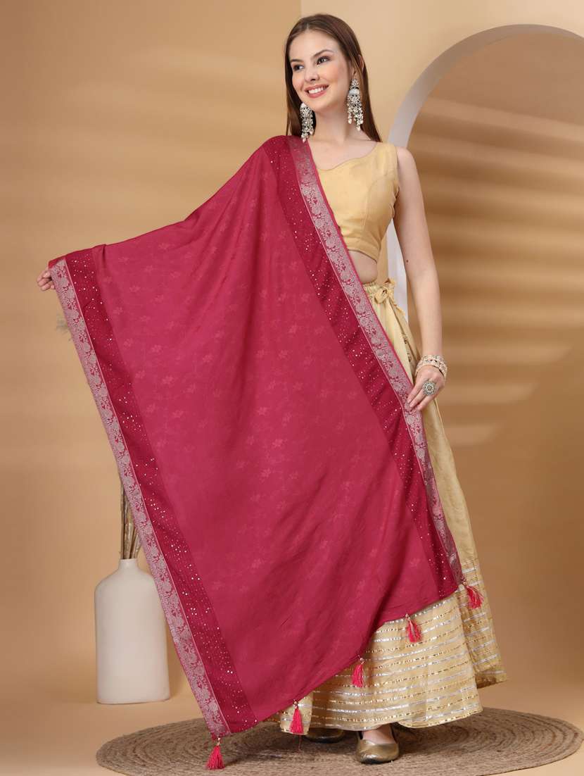 women self design embellished dupatta - 22219869 -  Standard Image - 4