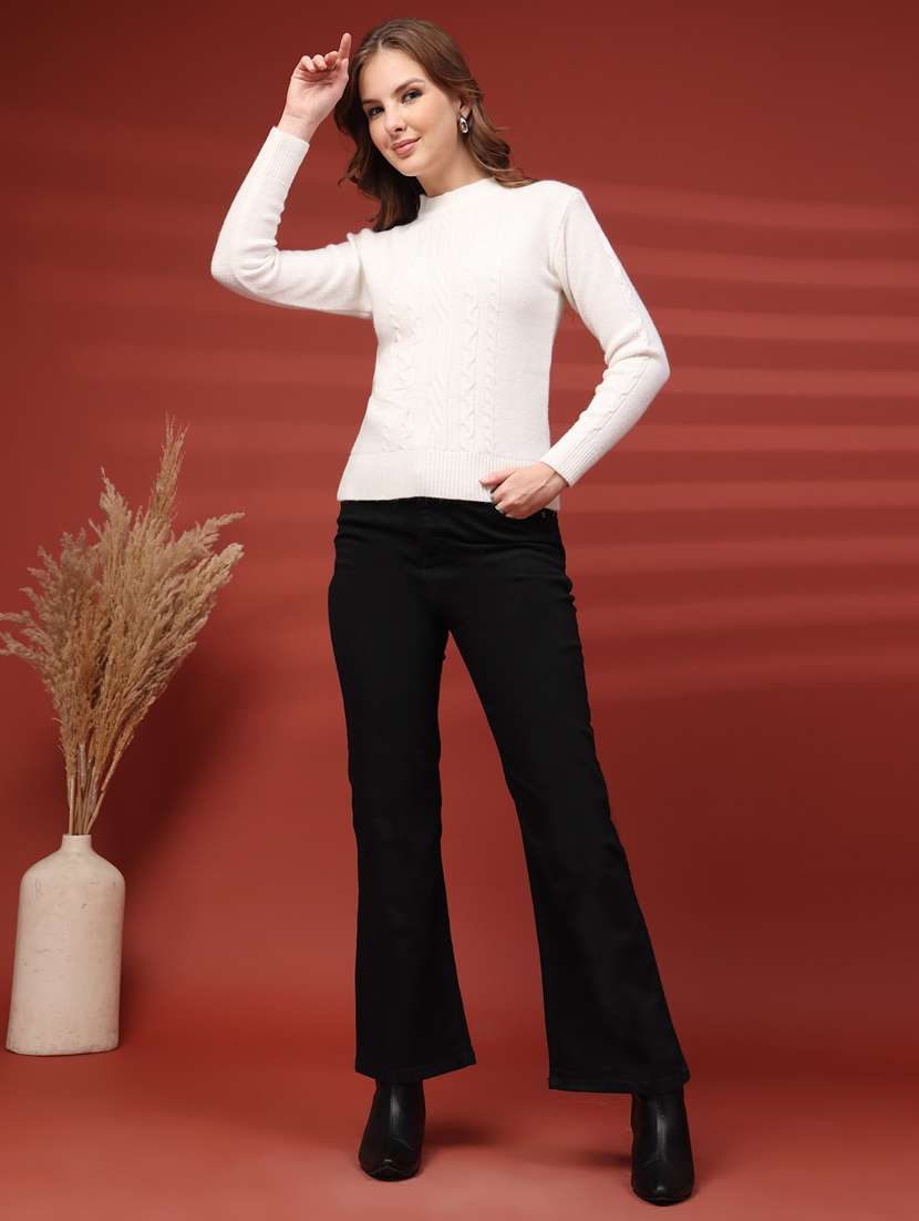 women self design long sleeve pullover - 22219888 -  Standard Image - 4