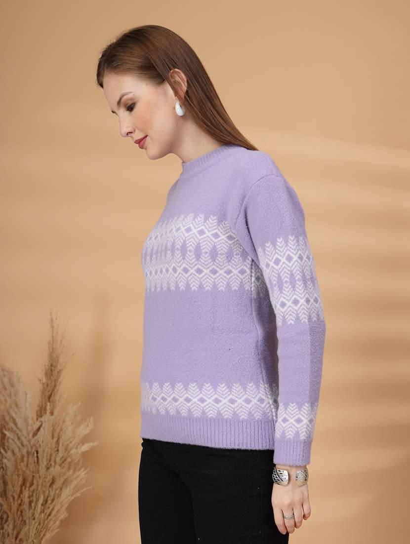 women self design long sleeve pullover - 22219895 -  Standard Image - 1