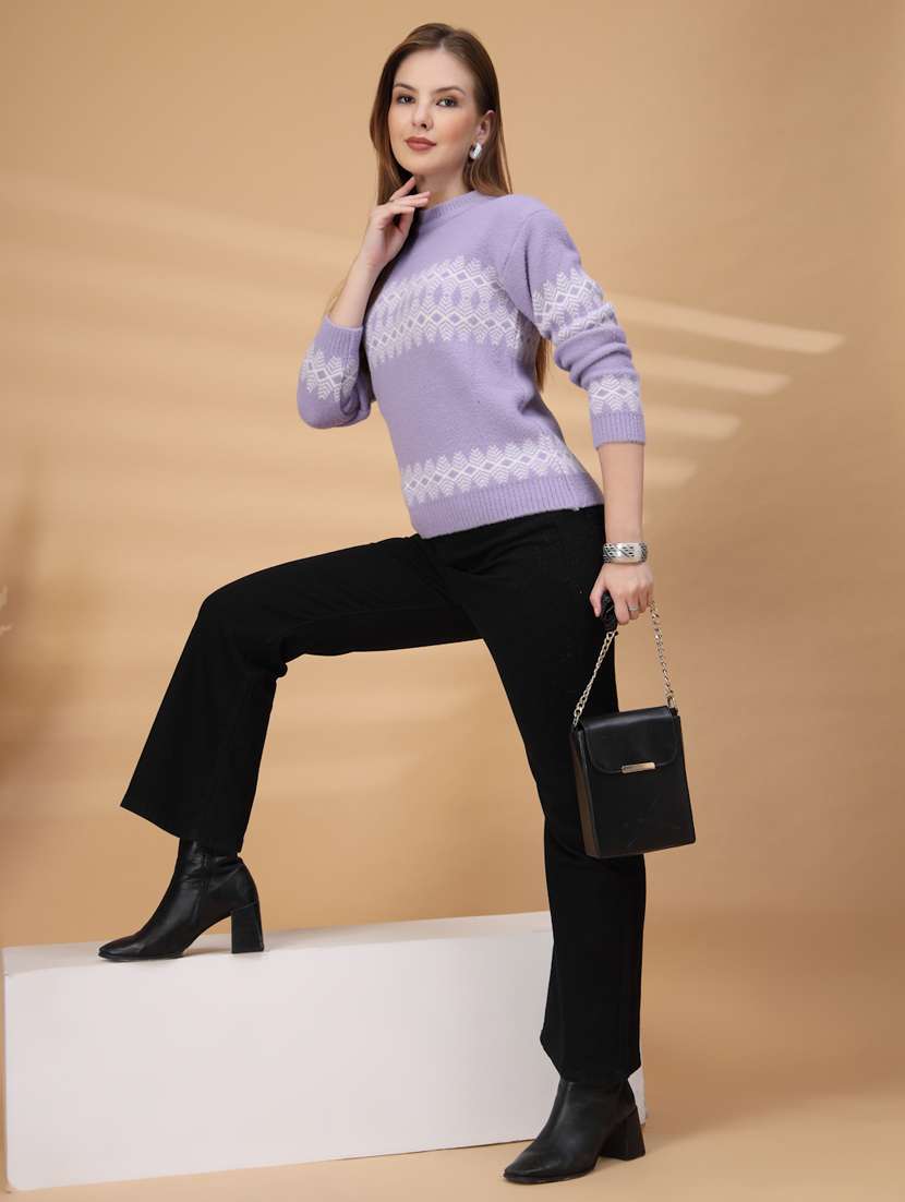 women self design long sleeve pullover - 22219895 -  Standard Image - 4