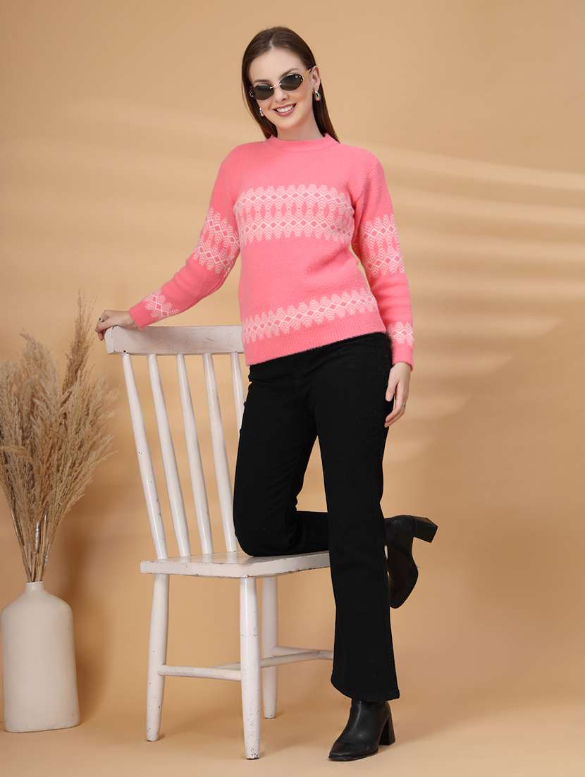 women self design long sleeve pullover - 22219896 -  Standard Image - 4