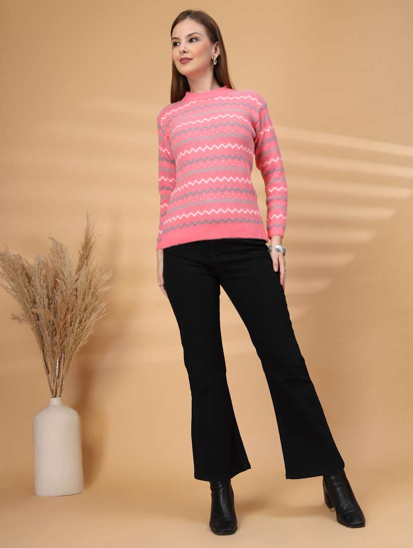 women chevron long sleeve pullover - 22219900 -  Standard Image - 4