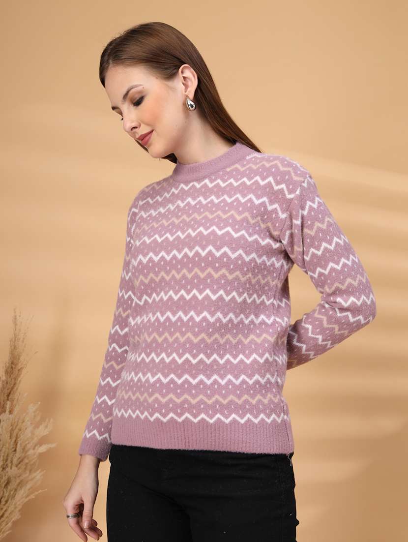 women chevron long sleeve pullover - 22219901 -  Standard Image - 1